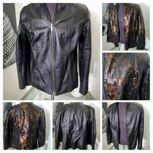 Leather reversible jacket